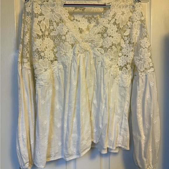 Free People Tops - Free People Cream Lace Blouse
